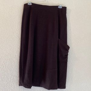 Eileen Fisher Brown Wool Skirt, L